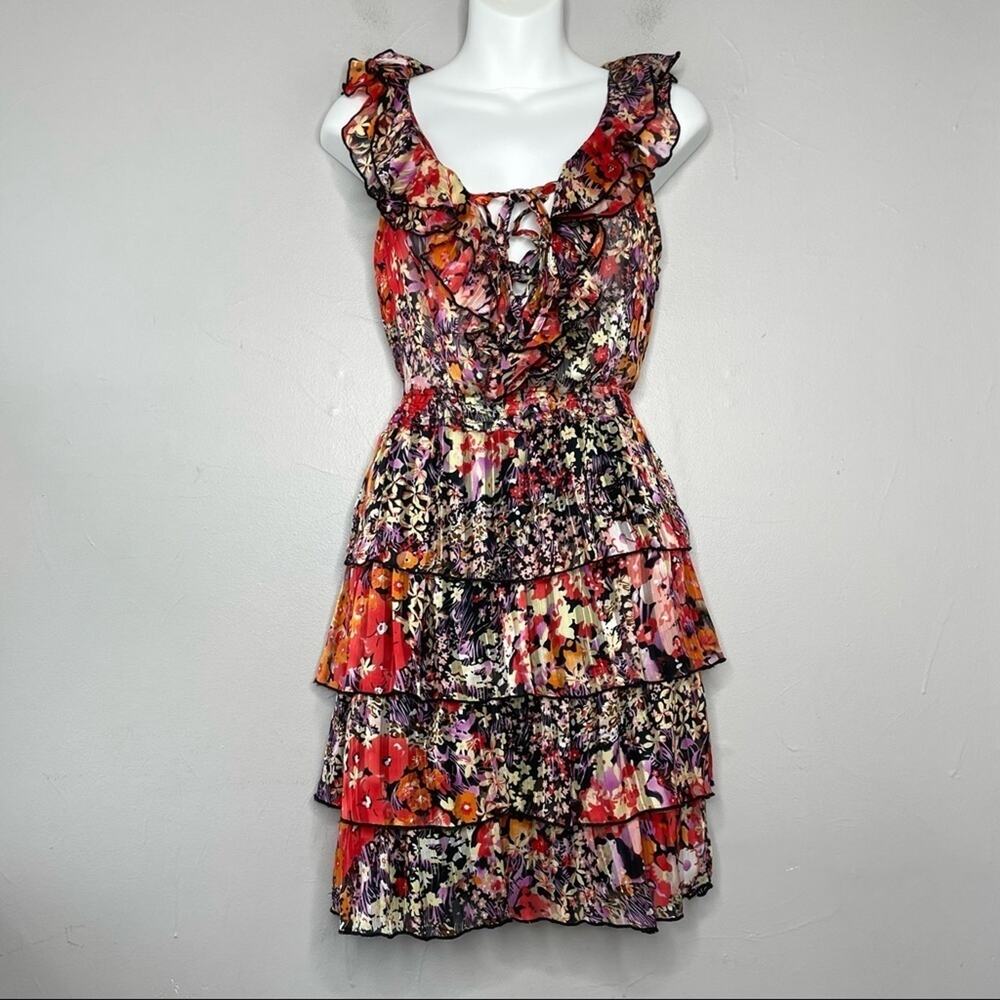 MORGAN DE TOI Mini Dress Womens Size 6 Floral Country Boho Cottagecore Whimsical
